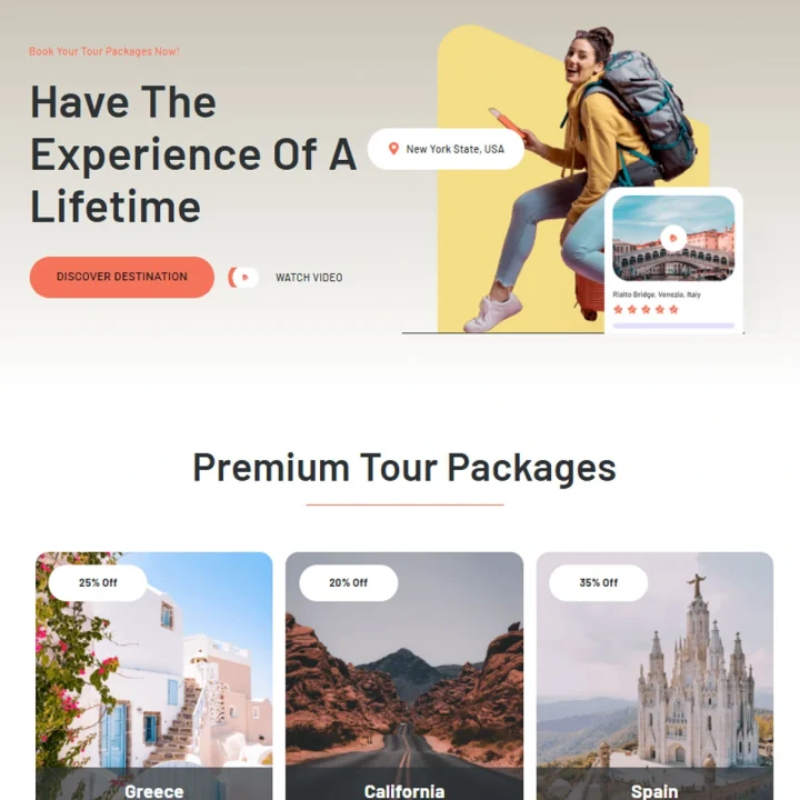 desarrollo web empresarial Bogotá - Sitio web dinámico y corporativo para agencia de viajes.